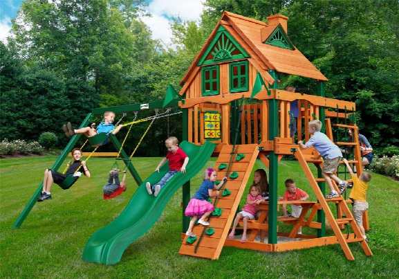 Navigator Ts Treehouse Wooden Swing Set With Monkey Bars