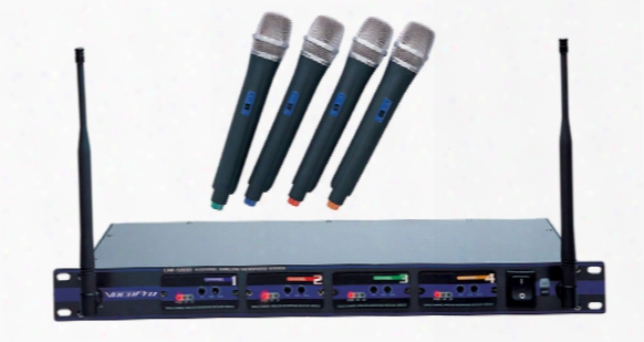 Professional 4 Channel Uhf Wireless Microphone System