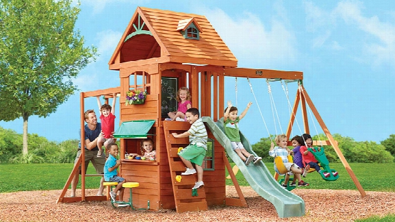 .ridgeview Clubhouse Deluxe Wooden Swing Set