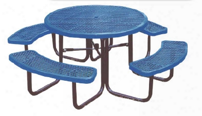 Round Portable Diamond Picnic Table 46 Inch