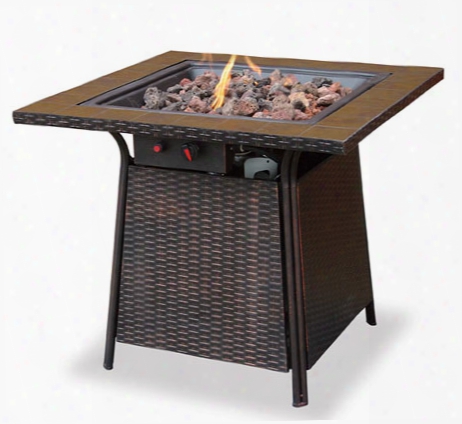 Tall Gas Outdoor Firebowl With Tile Mantel