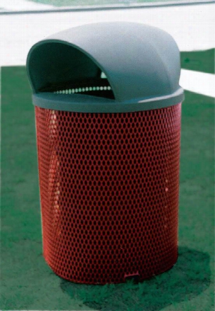 Trash Receptacle Steel Dome Lid And Liner 55 Gallon