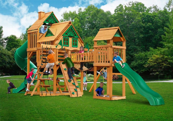 Treasure Trove Treehouse Ap Wooden Swing Set