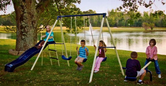 Triple Fun Metal Swing Set