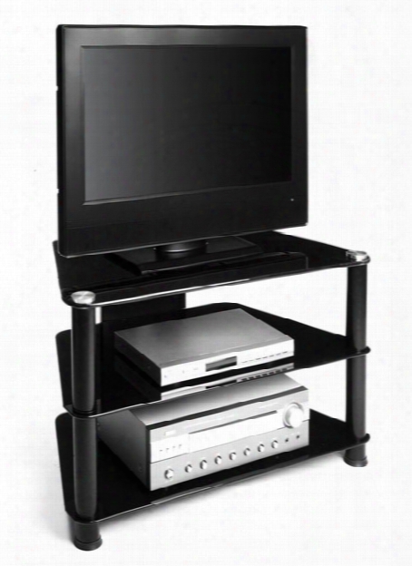 Black Glass And Aluminum 32 Inch Plasmalcd Tv Stand