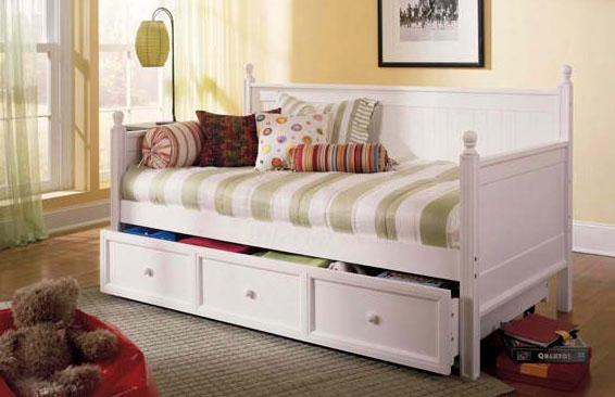 Casey Iid Aybed With Trundle In White Finish - Twin