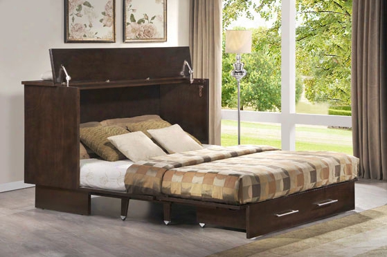 Creden-zzz Cabinet Bed - Queen Coffee Finish