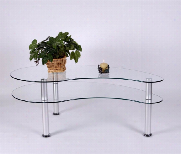 Glass And Aluminum Coffee Table