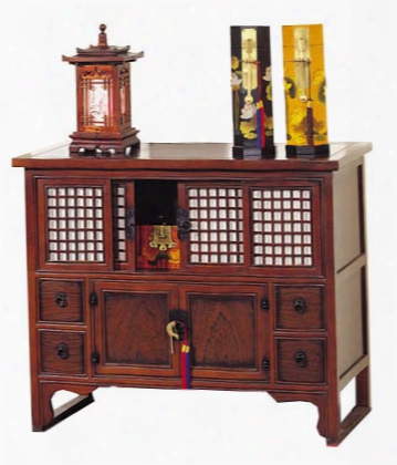 Japanese Shoji Door Lattice Chest