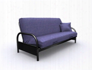 Metal Round Arm Futon Black Frame - Full