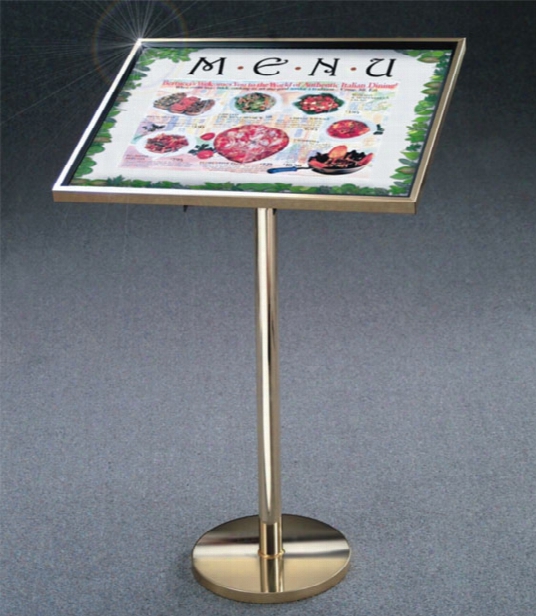 Premium Floor Standing Menu Display - Satin Aluminum