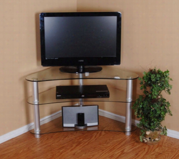 Tier One Designs 37 Inch And Below Clear Glass Tv Stand