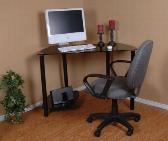 Tier One Designs Black Computer Desk With Tower Stand