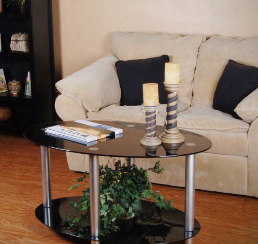 Tier One Designs Black Glass And Aluminum Coffee Table