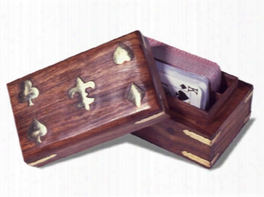 Wooden Card Box - Holds 2 Poker Decks