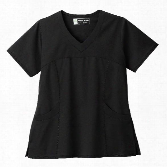 Bio Stretch Performance Sporty Scrub Top - Black - Female - Women's Scrubs