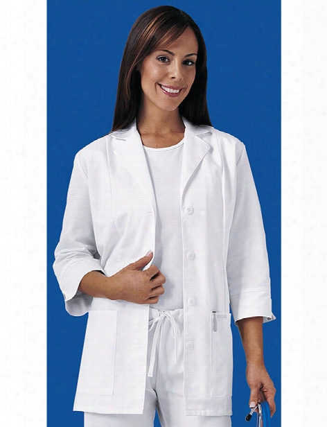 Cherokee 30" 3/4 Sleeve Lab Coat - White - Female - Women's Scrubs