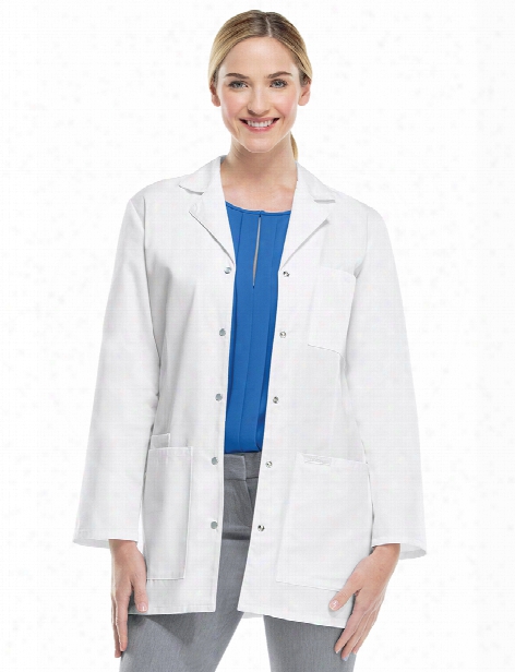 Cherokee 32" Snap Front Lab Coat - White - Female - Women's Scrubs