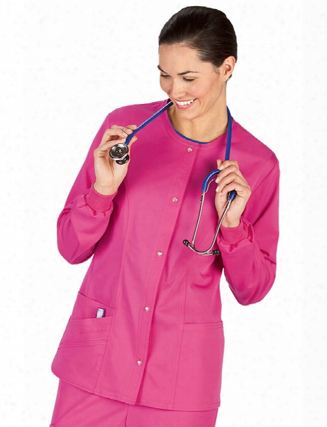 Cherokee Luxe Clearance Warm-up Jacket - Fuchsia Rose - Female - Women's Scrubs