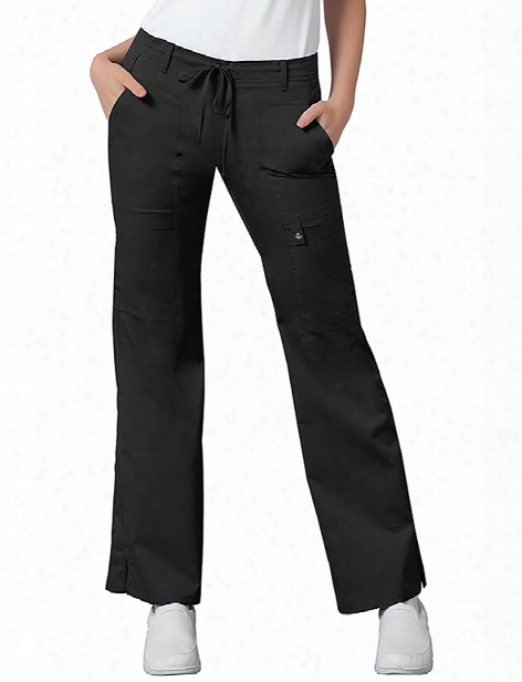 Cherokee Luxe Low Rise Cargo Pant - Black - Female - Women's Scrrubs