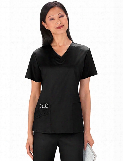 Cherokee Luxe V-neck Top - Black - Female - Women's Scrubs