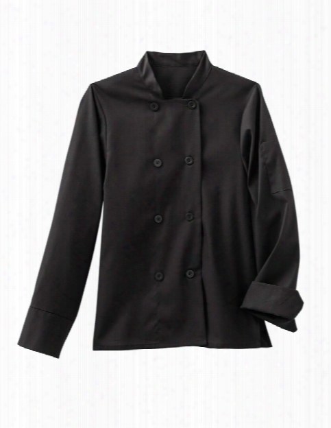 Five Star Chef Apparel Ladies 8 Button Chef Jacket - Black - Unisex - Chefwear