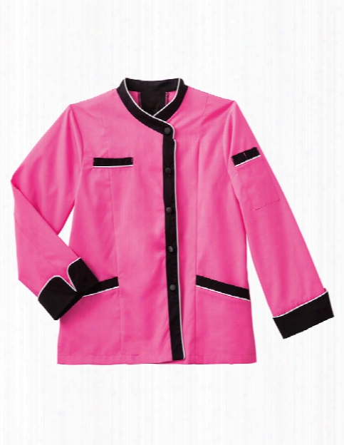 Five Star Chef Apparel Ladies Clearance Long Sleeve Executive Coat With Mesh Back Vent - Shocking Pink - Unisex - Chefwear