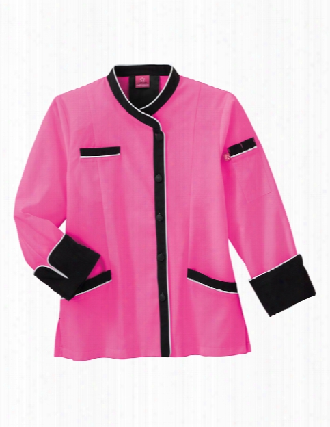 Five Star Chef Apparel Ladies Long Sleeve Executive Coat With Mesh Back Vent - Posh Pink - Unisex - Chefwear