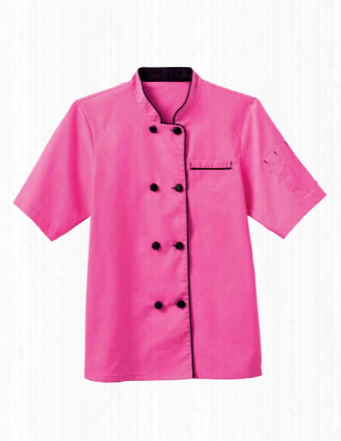 Five Star Chef Apparel Ladies Short Sleeve Executive Coat - Posh Pink - Unisex - Chefwear