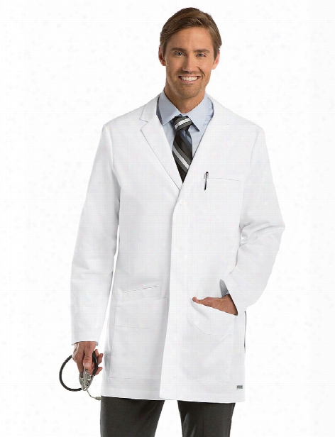 Grey's Anatomy Men's 35 Inch Side Vent Lab Coat - White - Male - Men's Scrubs