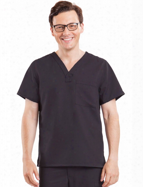 Healing Hands Blue Label James Scrub Top - Black - Male - Men's Scrubs