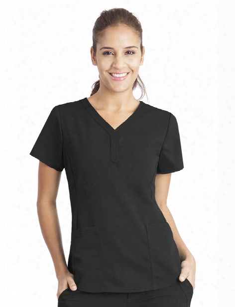 Healing Hands Purple Label Jane Scrub Top - Black - Female - Women's Scrubs