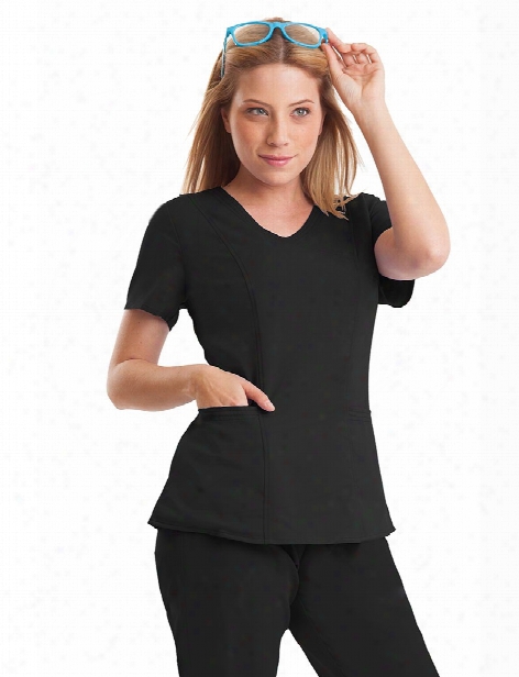 Healing Hands Purple Label Jordan Scrub Top - Black - Female - Women's Scrubs