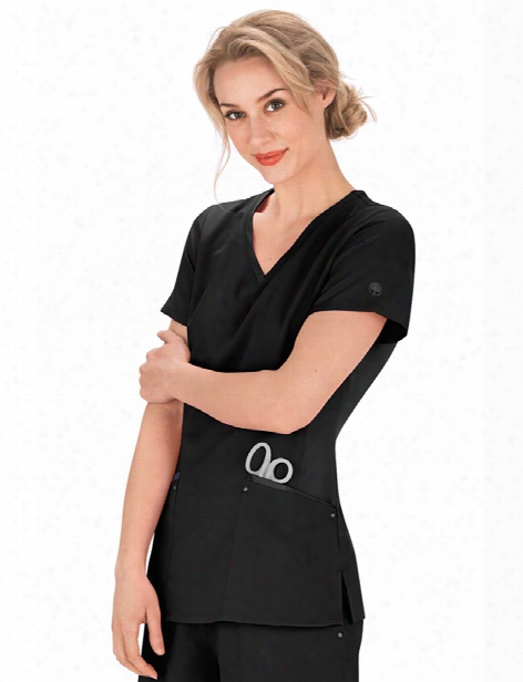 Healing Hands Purple Label Juliet Scrub Top - Black - Female - Women's Scrubs