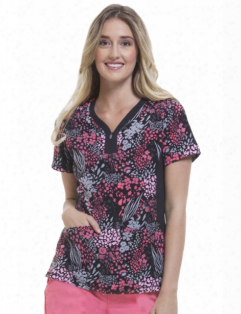 Healing Hands Wild Serenity Jessi Top - Print - Female - Women's Scrubs