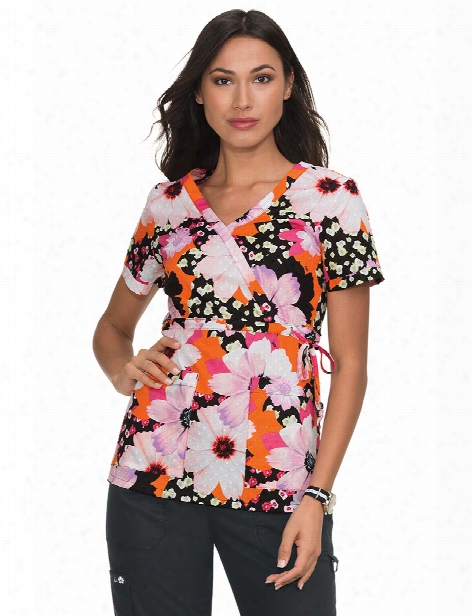 Koi Flower Party Kathryn Scrub Top - Print - Female - Women's Scruns