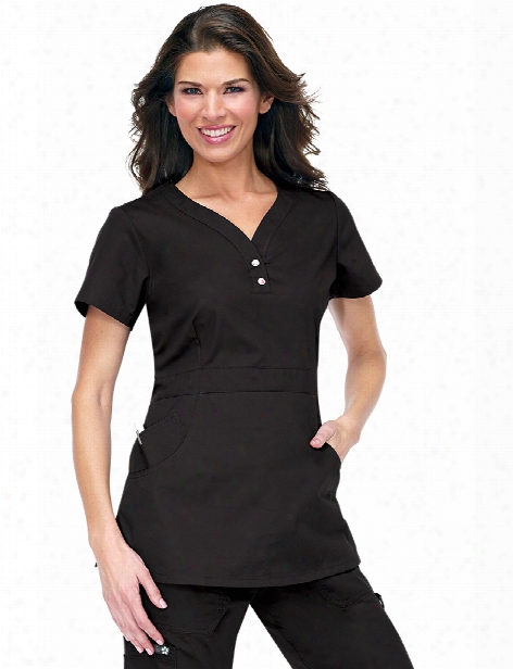 Koi Justine Scrub Top - Black -f Emale - Women's Scrubs