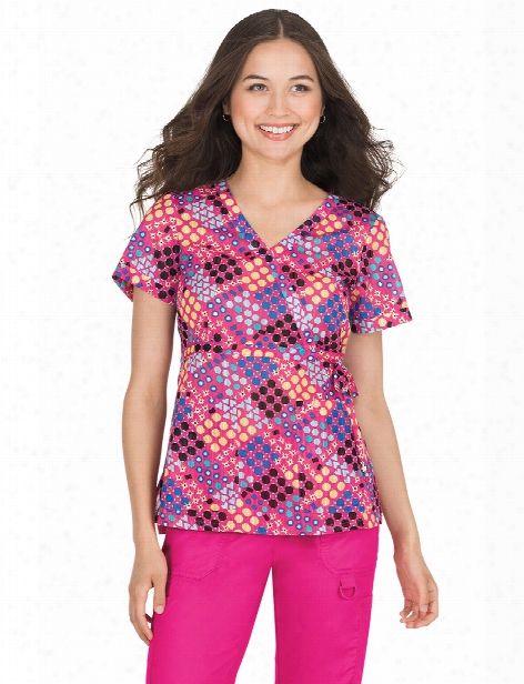 Koi Love Geometry Kathryn Scrub Top - Print - Female - Women's Scrubs