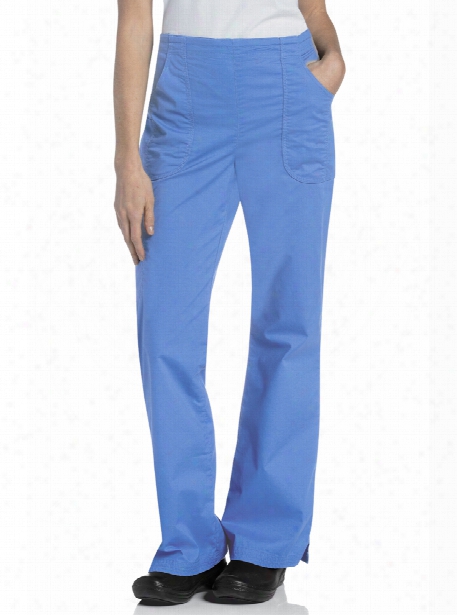 Landau Pre-washed Flat Front Cargo Scrub Pant - Ceil - Female - Women's Scrubs