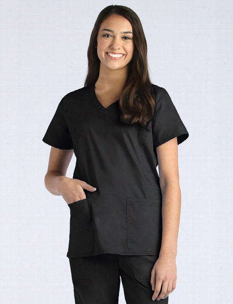 Maevn Blossom Signature Functional Scrub Top - Black - Female - Women's Scrubs