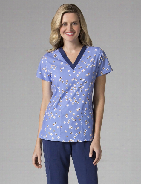 Maevn Daffodil Wonder Scrub Top - Print - Female - Women's Scrubs