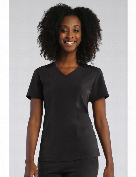 Maevn Pure Soft 3 Panel V-neck Scrub Top - Black - Female - Women's Scrubs