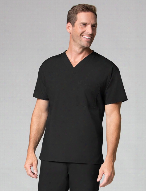 Maevn Unisex V-neck Scrub Top - Black - Unisex - Unisex