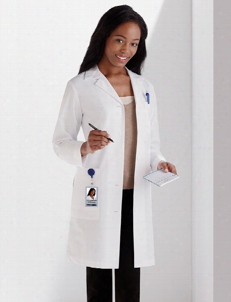 Meta Labwear 37 Inch Ladies 5 Pocket Lab Coat - White - Female - Women's Scrubs