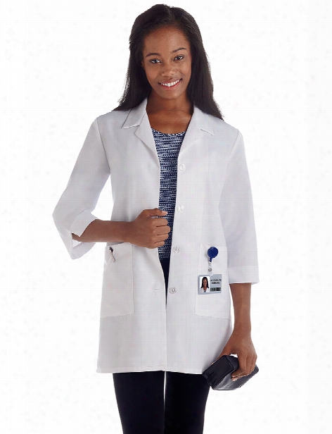 Meta Labwear Ladies 3/4 Sleeve Fundamentals Lab Coat - White - Female - Women's Scrubs