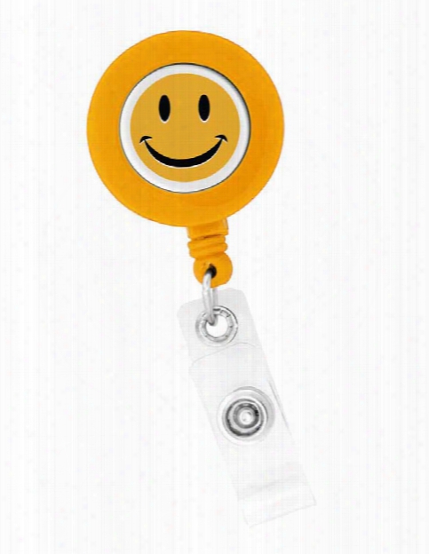 Think Medical Novelty Badge Reel - Orange Smile - Unisex - Medical Supplies