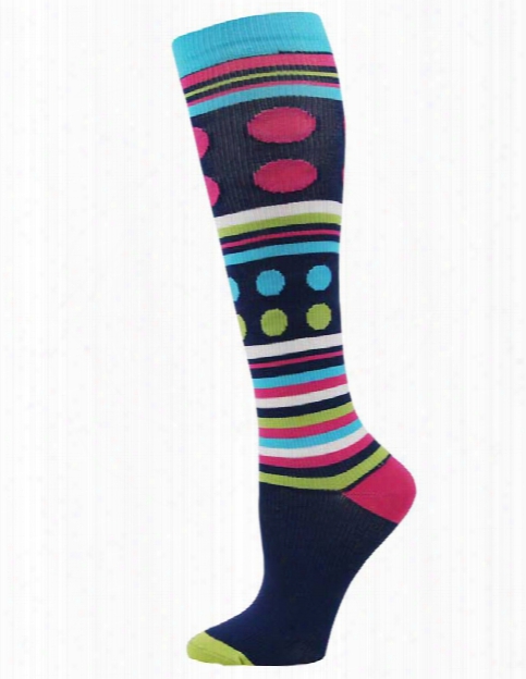 Think Medical Stripe Dot Compression Socks - Stripe Dot - Female - Women's Scrubs