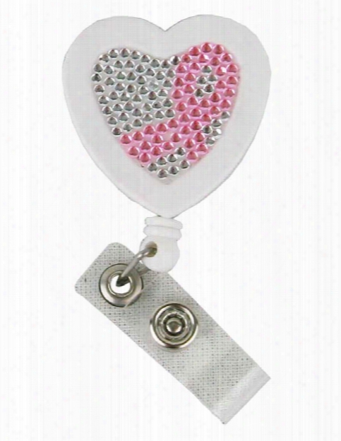 Think Medical Think Medical Breast Cancer Awareness Heart Badge Reel - Unisex - Medical Supplies