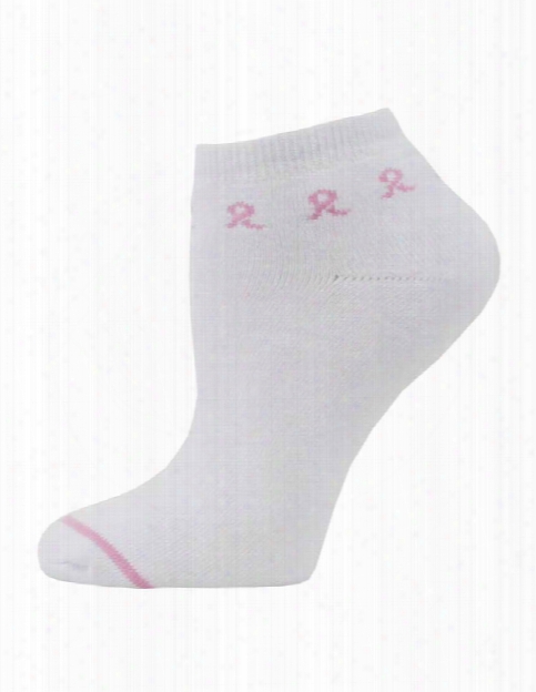 Think Medical Think Medical Ribbon Rim Breast Cancer Awareness Ankle Socks - Female - Women's Scrubs