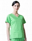 Maevn Blossom Y-Neck Seam Scrub Top - Apple Green - female - Women's Scrubs